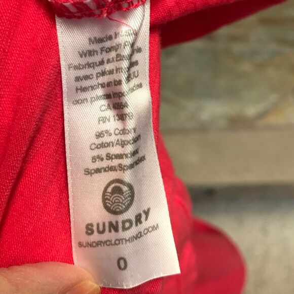 Anthropologie Sundry Ruffle Hem Spaghetti Strap Maxi dress Coral Pink XSmall - Picture 5 of 9